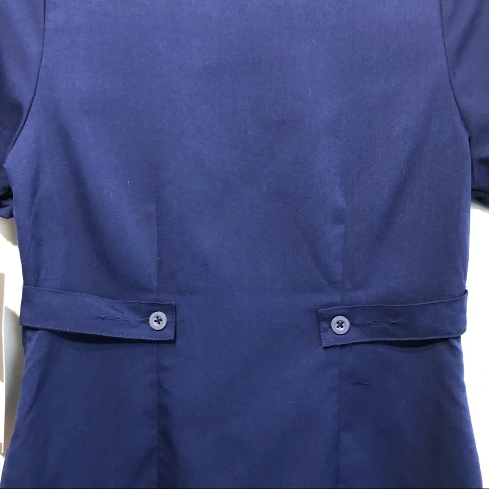 Grey's Anatomy™ by Barco 3-Pocket Modern Fit Mock Wrap Scrub Navy Top XS_10